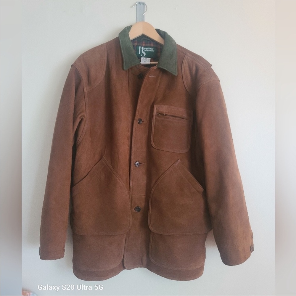 Hammacher Schlemmer brown leather jacket size m